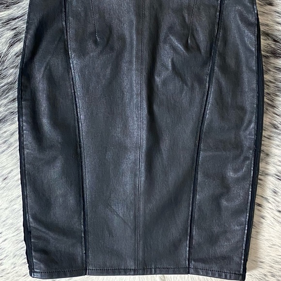 RTA “GWENYTH” MESH PANELED LEATHER BUSTIER MINI-DRESS, SZ 0 BLACK - Picture 9 of 16